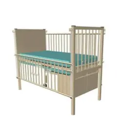 Cama cuna pediatrica con colchón grande 70 X 132 cms