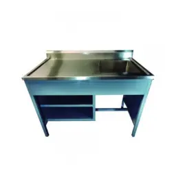 Mesa alta de 180cm con respaldo y fregadero izquierdo de 40 X45X19CM