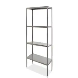 Anaquel esqueleto de 4 entrepaños en acero inoxidable 91x45x210cm