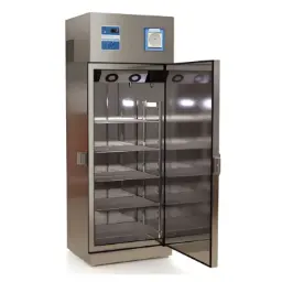 Refrigerador para medicamentos de acero inoxidable con puerta de cristal