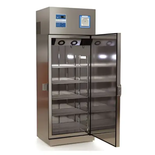 Refrigerador para medicamentos de acero inoxidable con puerta de cristal