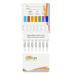 Prueba antidoping 7 drogas en Panel AMP/BAR/BZD/COC/MET/MOR/THC caja c/25pzs
