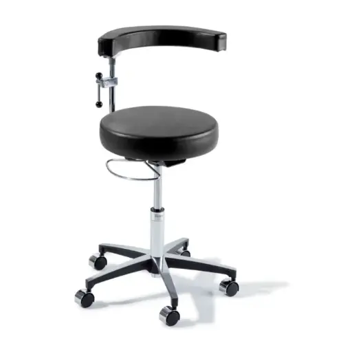 Taburete clinico Ritter 279 Air Lift color lino oscuro con ruedas de bloqueo automatico