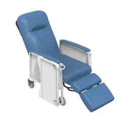 Sillon reclinable 3 posiciones azul charolas laterales Mod. Therasenior