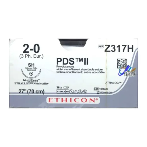 Aguja ahusada PDS II de 26 mm hebra 70cm caja c/36pzs