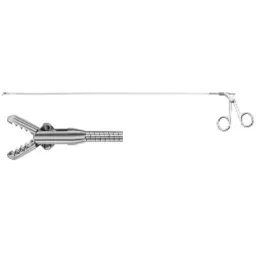 Pinza extractora de cuerpo extraño de doble acción, semirrígida, calibre 5 Fr, con longitud de trabajo de 400 mm.