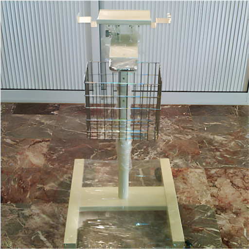 Base Rodable para Monitor mod. Zafiro Trolley con Canastilla y 4 Llantas 