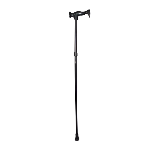 [MOB-ECL081BK] Bastón de aluminio color negro con mango alemán plegable de plástico