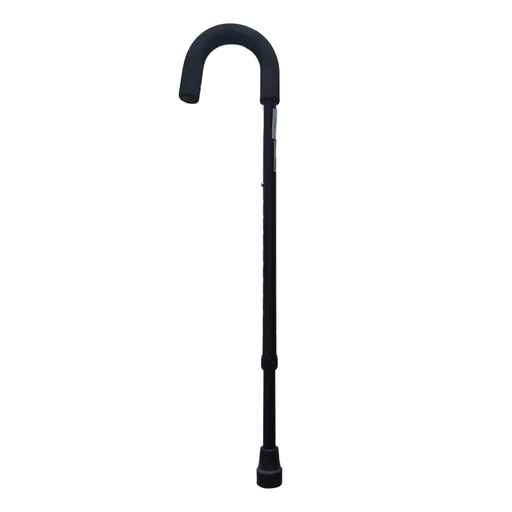 [MOB-ECL072BK] Bastón de aluminio color negro con mango curvo