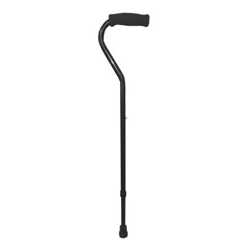 [MOB-ECL071BK] Bastón de aluminio de color negro con mango de cuello de ganso