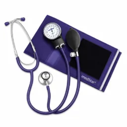 Baumanometro aneroide kit con estetoscopio de doble campana color morado