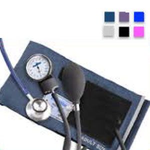 Baumanometro aneroide kit con estetoscopio de doble campana color morado Cat. MES-HS-50B-C12V1 Medstar
