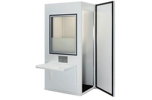 [MAI-250] Cabina sonoamortiguada para audiometria 100x90x210 cms tipo mini con ruedas