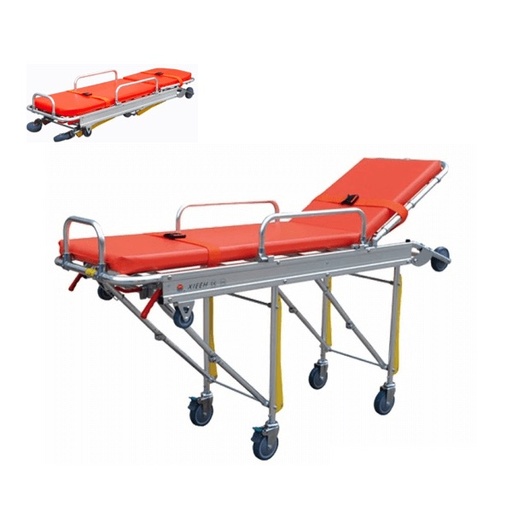 Camilla de golpe para ambulancia automática C50 color naranja