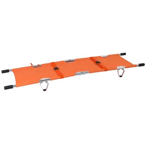 Camilla Plegable Lateral y Transversalmente de Aluminio Color Naranja