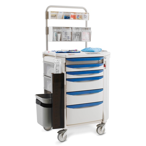 Carro de anestesia mod. Flexline con 6 cajones,  22.375"x32.25"x45.25"