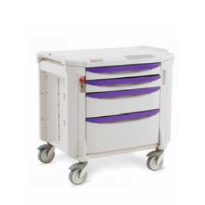 [MET-FLBED] Carro para medicamentos 36'' línea Flexline Mod. FLBED, 4 cajones de 56.8x73.3x89.2cm
