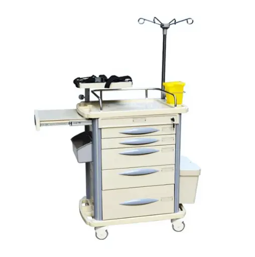 [SRY-ET-75031B-LT] Carro rojo para emergencias de plastico ABS con 5 cajones 72 x 47 x 92 cm