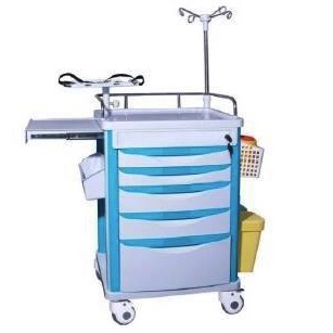 [LUA-600-002] Carro rojo para emergencias de plastico ABS con 5 cajones 62.5 x 47.5 x 93 cm SOS-002