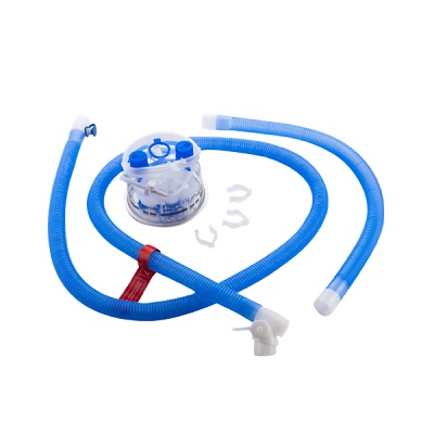 [FPY-RT202] Circuito de respiración inspiratorio adulto para alto flujo con cable calefactor con cámara de humidificación de llenado automático caja con 10 pzas