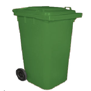 [A1C-VIC-240-HD-V] Contenedorcon tapa y ruedas de 240 litros color Verde