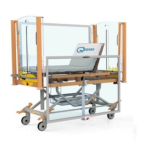 Cuna pediatrica hospitalaria electrica con altura variable con trendelemburg