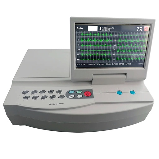 Electrocardiografo de 12 canales mod. CARDIPIA400R pantalla tactil plegable 7" a color