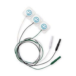 Electrodo neonatal radiolucido con 3 piezas