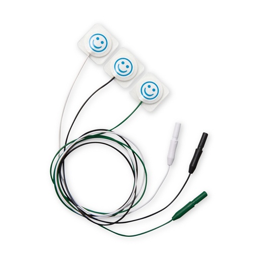 Electrodo neonatal radiolucido con 3 piezas