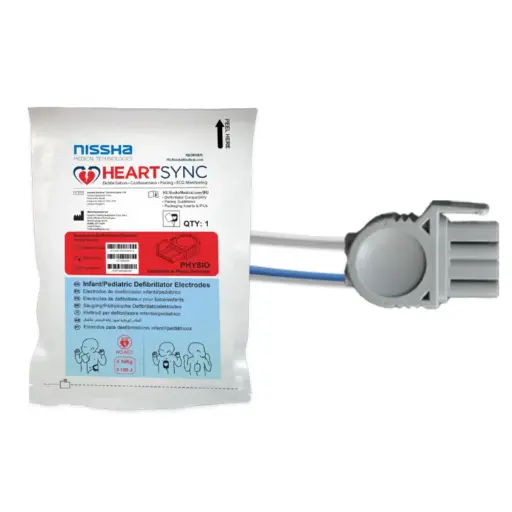 Parche electrodo para desfibrilador tamaño adulto/pediatrico compatible Ref. T100LOAC-PHYSIO (D315)